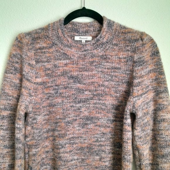 Madewell Space Dyed Eaton Puff Bishop Sleeve Wool Blend Sweater Size Small - Picture 2 of 8